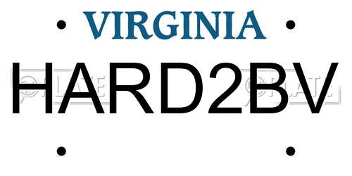 HARD2BV Virginia License Plate