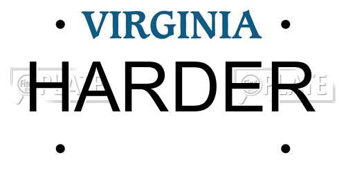 HARDER Virginia License Plate