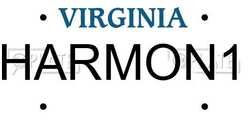 HARMON1 Virginia License Plate
