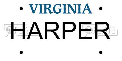 HARPER Virginia License Plate