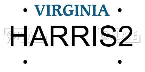 HARRIS2 Virginia License Plate