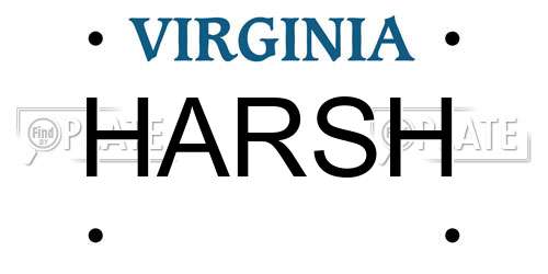 HARSH Virginia License Plate