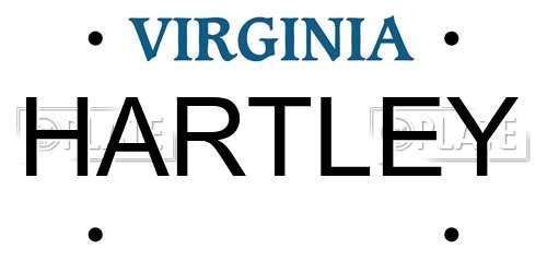 HARTLEY Virginia License Plate