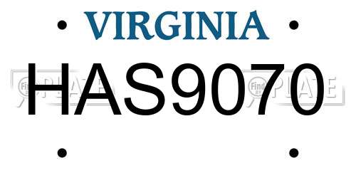 HAS9070 Virginia License Plate