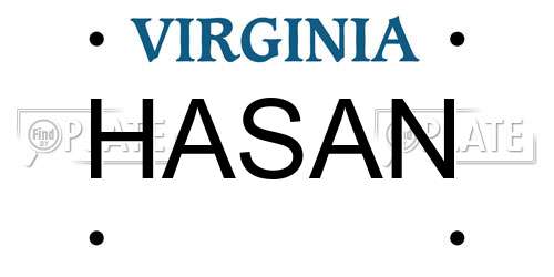 HASAN Virginia License Plate