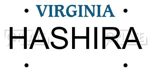 HASHIRA Virginia License Plate