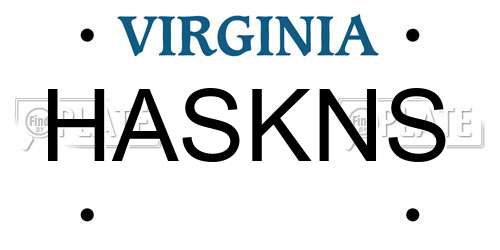 HASKNS Virginia License Plate