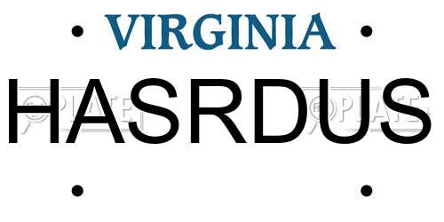 HASRDUS Virginia License Plate