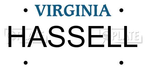 HASSELL Virginia License Plate