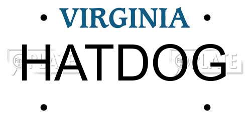 HATDOG Virginia License Plate