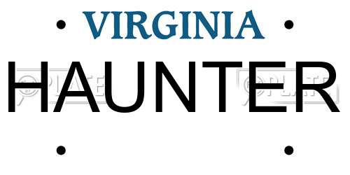 HAUNTER Virginia License Plate