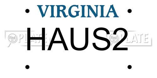HAUS2 Virginia License Plate