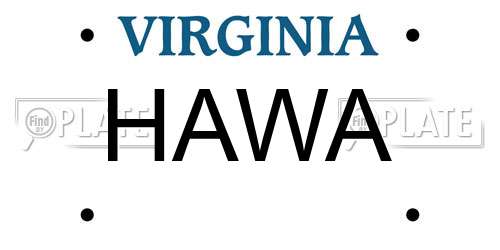 HAWA Virginia License Plate