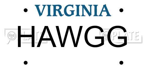 HAWGG Virginia License Plate