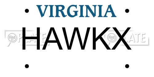 HAWKX Virginia License Plate