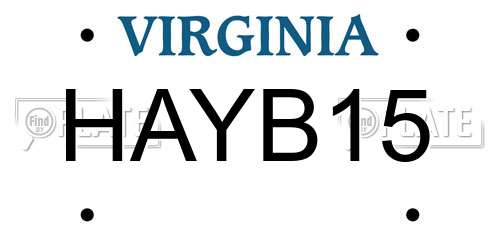 HAYB15 Virginia License Plate