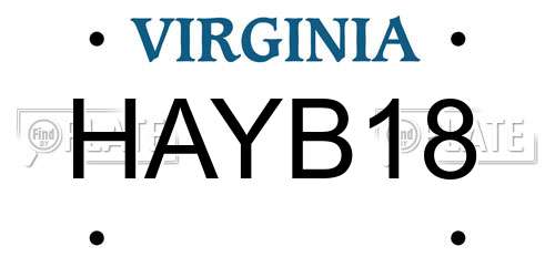 HAYB18 Virginia License Plate