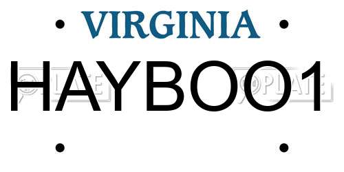 HAYBOO1 Virginia License Plate