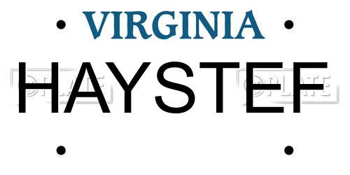 HAYSTEF Virginia License Plate