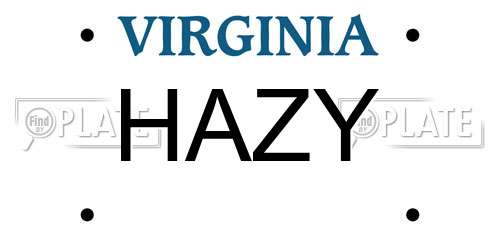 HAZY Virginia License Plate