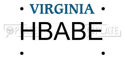 HBABE Virginia License Plate