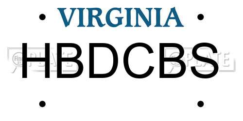 HBDCBS Virginia License Plate