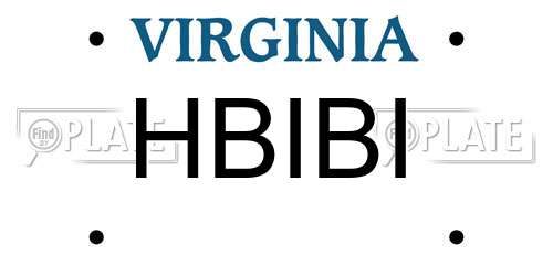 HBIBI Virginia License Plate