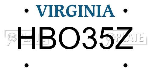 HBO35Z Virginia License Plate