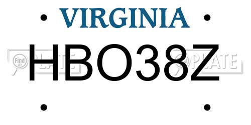 HBO38Z Virginia License Plate