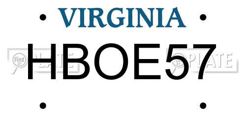 HBOE57 Virginia License Plate