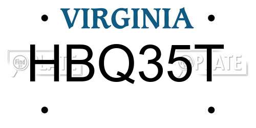 HBQ35T Virginia License Plate