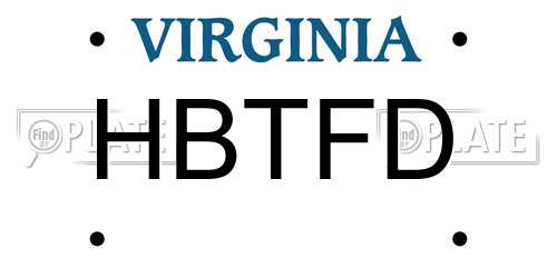 HBTFD Virginia License Plate