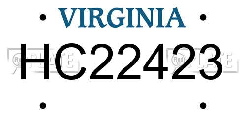 HC22423 Virginia License Plate