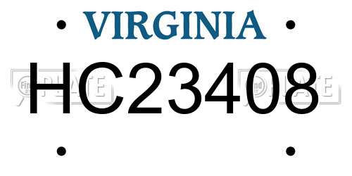HC23408 Virginia License Plate