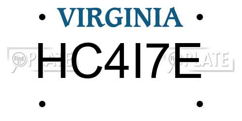 HC4I7E Virginia License Plate