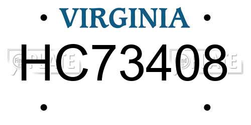 HC73408 Virginia License Plate