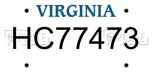 HC77473 Virginia License Plate