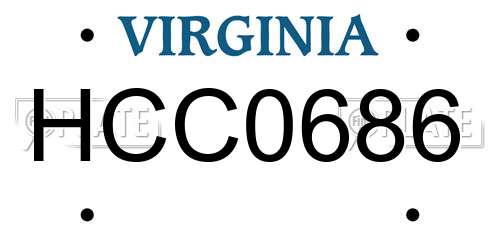 HCC0686 Virginia License Plate