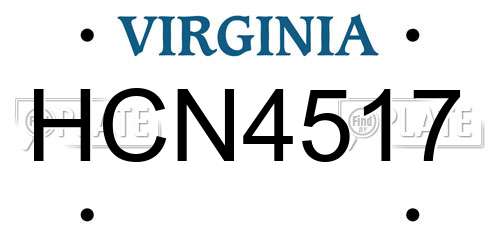 HCN4517 Virginia License Plate