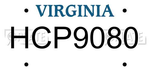 HCP9080 Virginia License Plate