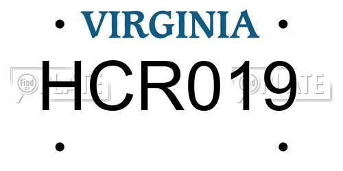 HCR019 Virginia License Plate