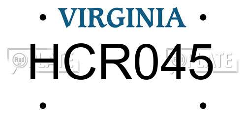 HCR045 Virginia License Plate