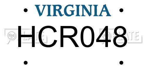 HCR048 Virginia License Plate