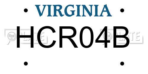 HCR04B Virginia License Plate
