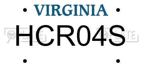 HCR04S Virginia License Plate