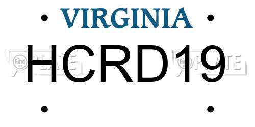 HCRD19 Virginia License Plate
