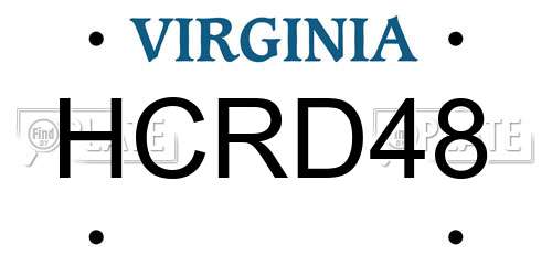 HCRD48 Virginia License Plate
