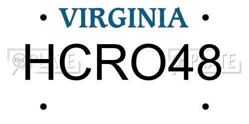 HCRO48 Virginia License Plate