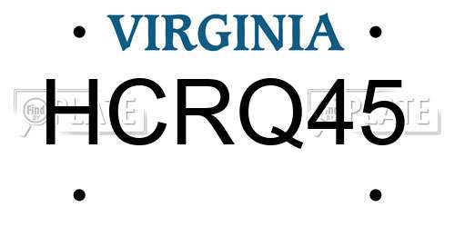 HCRQ45 Virginia License Plate