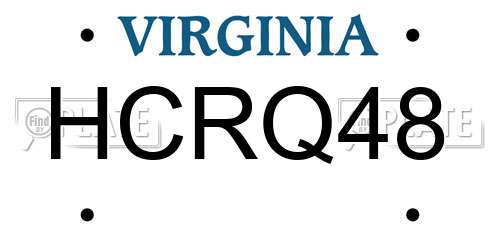 HCRQ48 Virginia License Plate